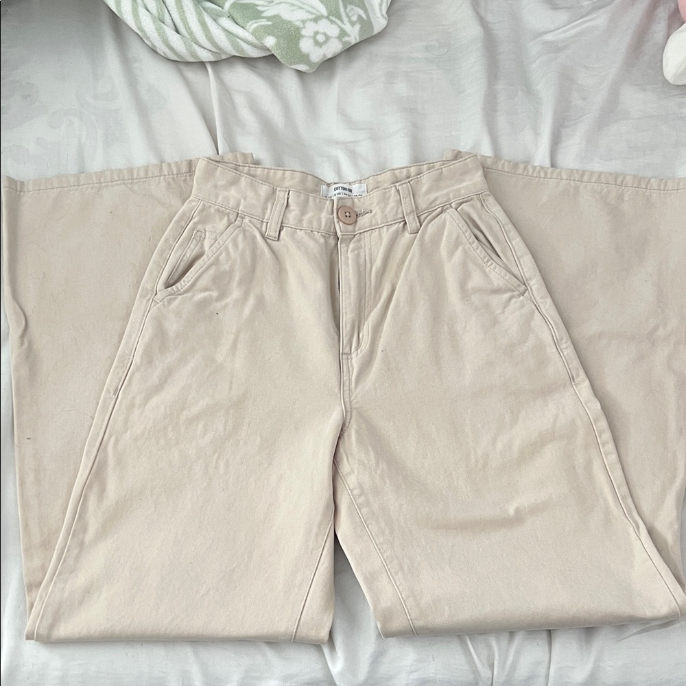 Cotton On Women's Beige Wide Leg Pants